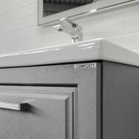 Тумба с раковиной Comfortу Бросно 00-00020428 (00-00020428CF), 60 см, подвесная, оружейная сталь, раковина Como 60, белая