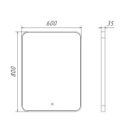 Зеркало Comfortу Сириус 00-00020471 (00-0014192CF), 60 см, LED-подсветка, сенсор, рама золото матовое