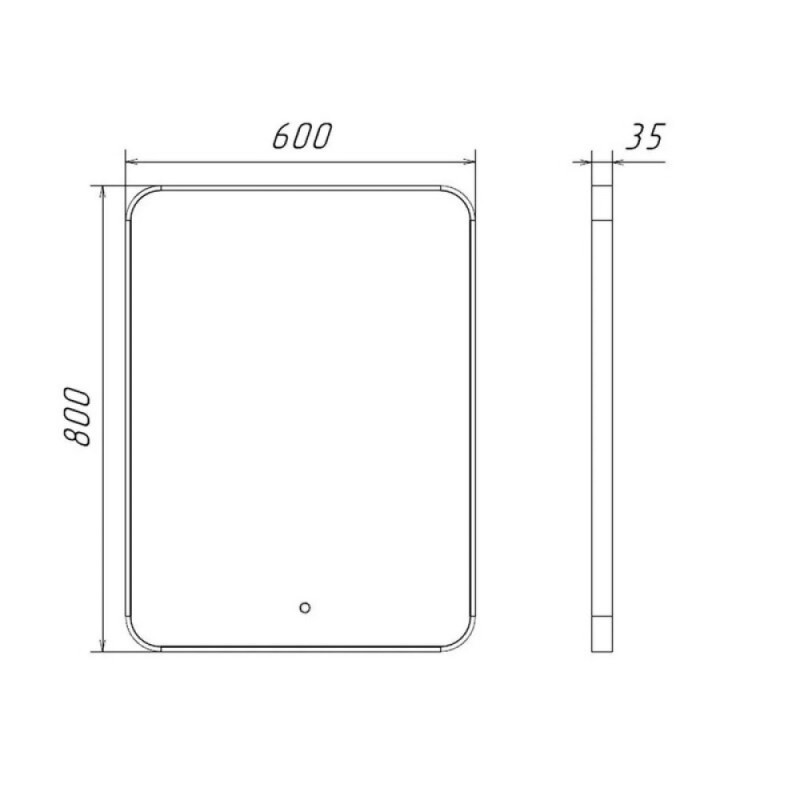 Зеркало Comfortу Сириус 00-00020471 (00-0014192CF), 60 см, LED-подсветка, сенсор, рама золото матовое