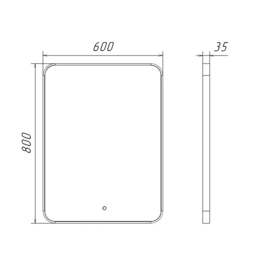 Зеркало Comfortу Сириус 00-00020471 (00-0014192CF), 60 см, LED-подсветка, сенсор, рама золото матовое