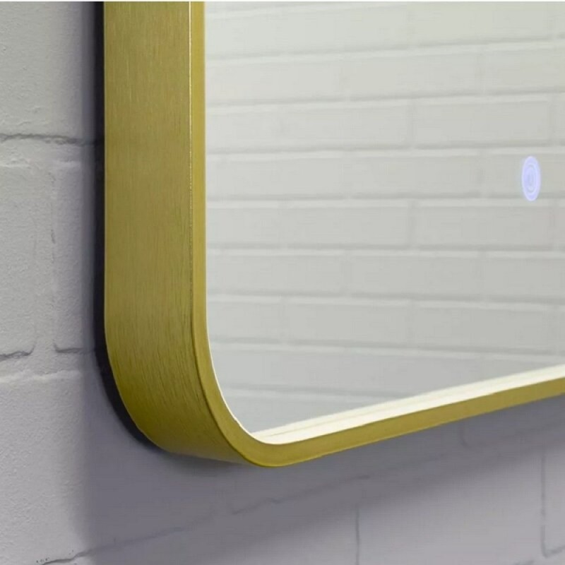 Зеркало Comfortу Сириус 00-00020471 (00-0014192CF), 60 см, LED-подсветка, сенсор, рама золото матовое