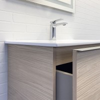 Тумба с раковиной Comfortу Тургояк 00-00020597, 75 см, подвесная, цвет дуб светлый