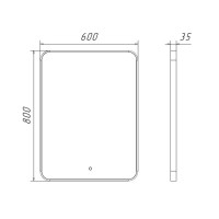 Зеркало Comfortу Сириус 00-00020612 (00-00014193CF), 60 см, LED IC-подсветка холодный свет, сенсор, рама серебро матовое