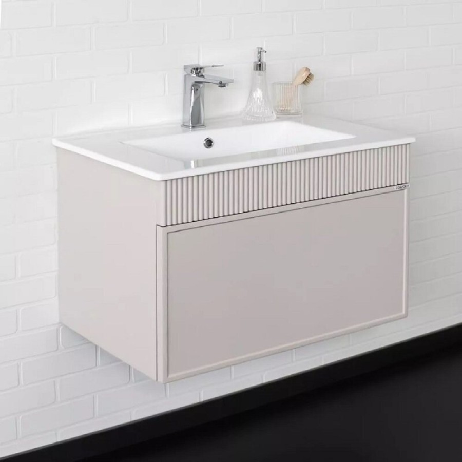 Тумба с раковиной Comfortу Мадрид 00-00020643, 70 см, подвесная, цвет серый шелк