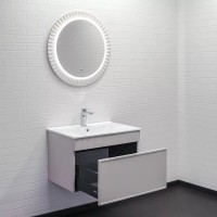 Тумба с раковиной Comfortу Мадрид 00-00020643, 70 см, подвесная, цвет серый шелк