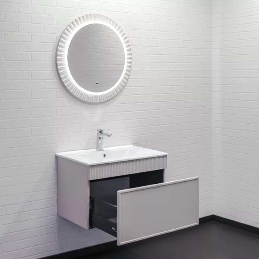 Тумба с раковиной Comfortу Мадрид 00-00020643, 70 см, подвесная, цвет серый шелк