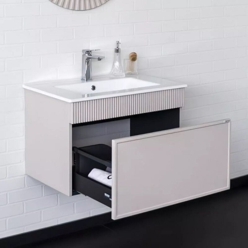 Тумба с раковиной Comfortу Мадрид 00-00020643, 70 см, подвесная, цвет серый шелк