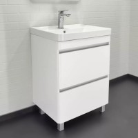 Тумба с раковиной Comforty Валдай 00-00020673, 60 см, напольная, белая матовая