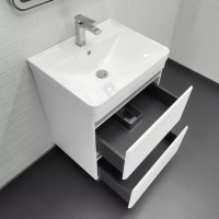 Тумба с раковиной Comforty Валдай 00-00020673, 60 см, напольная, белая матовая