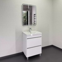 Тумба с раковиной Comforty Валдай 00-00020673, 60 см, напольная, белая матовая