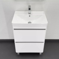 Тумба с раковиной Comforty Валдай 00-00020673, 60 см, напольная, белая матовая