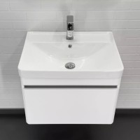 Тумба с раковиной Comforty Валдай 00-00020674, 60 см, подвесная, белая матовая