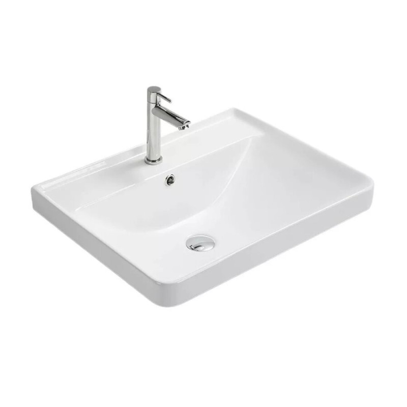Тумба с раковиной Comforty Валдай 00-00020674, 60 см, подвесная, белая матовая