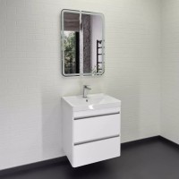 Тумба с раковиной Comforty Валдай 00-00020675, 60 см, подвесная, белая матовая