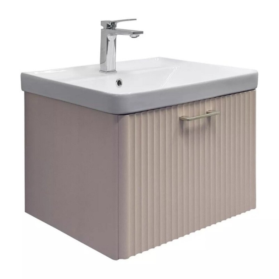 Тумба с раковиной Comforty Ангара 00-00021034, 60 см, цвет латте
