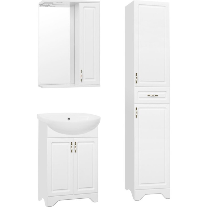 Зеркало-шкаф Style Line Олеандр-2 55/С ЛС-00000049 Люкс, 55 см, подвесное, белое