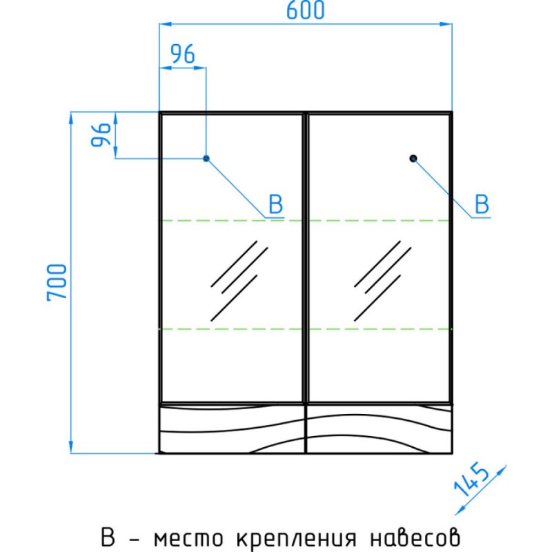 Зеркало-шкаф Style Line Вероника 60 ЛС-00000055 Люкс, 60 см, подвесное, белое