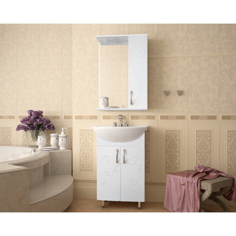 Зеркало-шкаф Style Line Эко Фьюжн Панда 55/С ЛС-00000077, 55 см, правое, подвесное, белое
