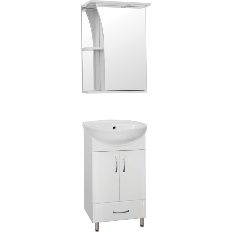 Зеркало-шкаф Style Line Эко Стандарт Виола 50/С ЛС-00000117, 50 см, подвесное, левое, белое