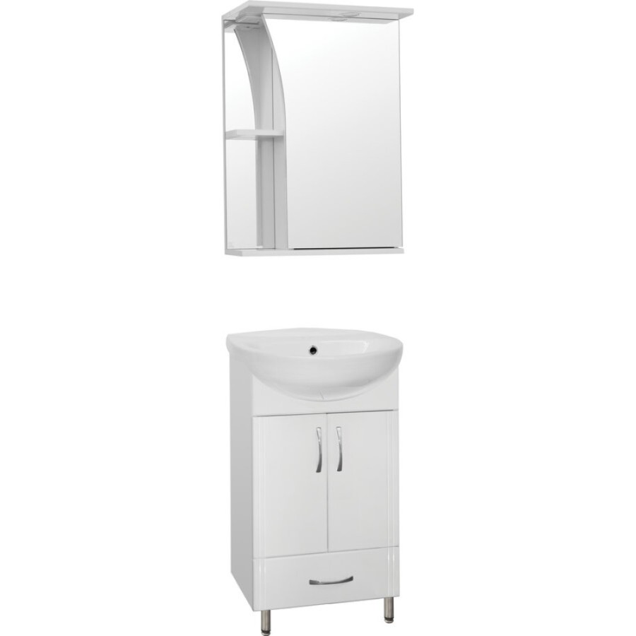Зеркало-шкаф Style Line Эко Стандарт Виола 50/С ЛС-00000117, 50 см, подвесное, левое, белое