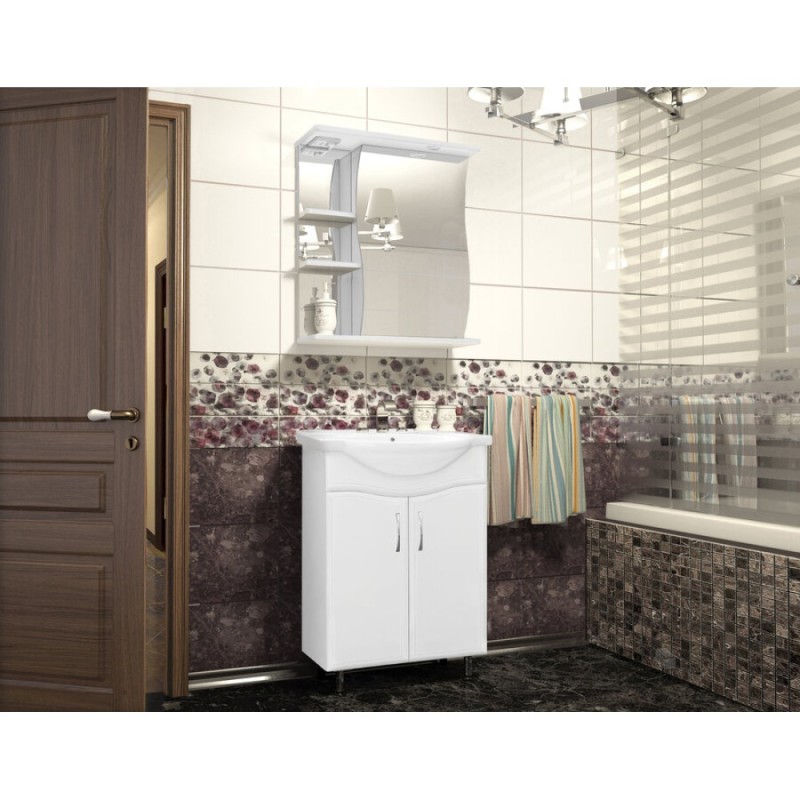 Зеркало-шкаф Style Line Эко Волна Волна 60/С ЛС-00000121, 60 см, подвесное, белое