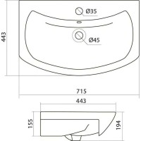 Раковина Style Line Балтика ЛС-00000149, 70 см, фаянс, цвет белый