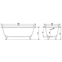 Чугунная ванна Timo Standard 3V Н0000018 150 x 70 см, белый