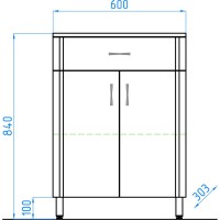 Тумба Style Line Эко Стандарт ТН 60 ЛС-00000230, 60 см, напольная, белая
