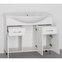 Тумба под раковину Style Line Эко Стандарт №26 100 ЛС-00000240, 100 см, напольная, белая