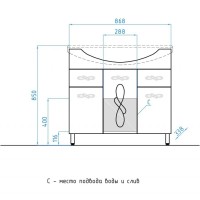 Тумба под раковину Style Line Венеция 90 ЛС-00000260, 90 см, напольная, белая