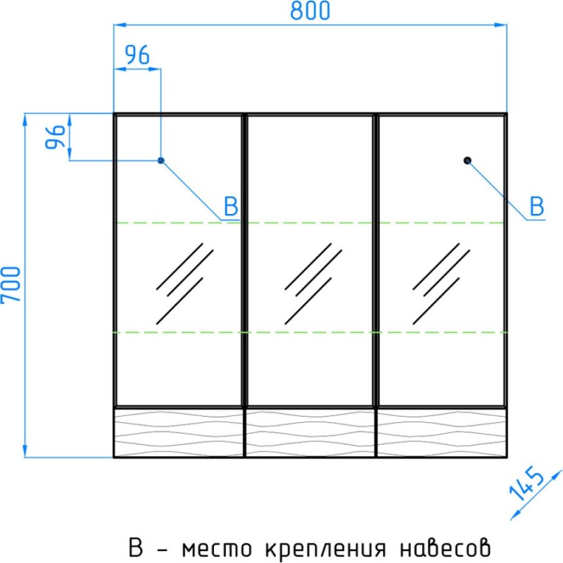 Зеркало-шкаф Style Line Ассоль 80 ЛС-00000328 Люкс, 80 см, подвесное, техно платина