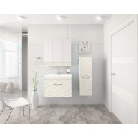 Зеркало-шкаф Style Line Ассоль 80 ЛС-00000328 Люкс, 80 см, подвесное, техно платина