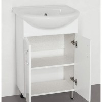 Тумба под раковину Style Line Эко Стандарт №9 55 ЛС-00000339, 55 см, напольная, белая