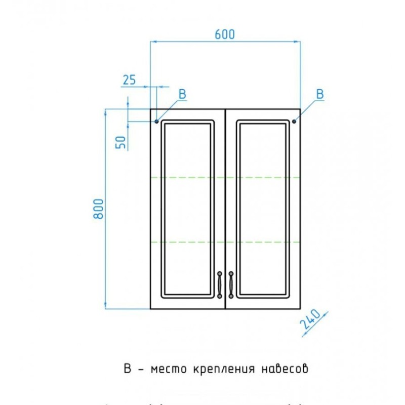 Шкаф подвесной Style Line Олеандр-2 ЛС-00000407, 60 см, цвет рельеф пастель