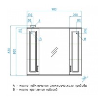 Зеркало-шкаф Style Line Олеандр-2 90/С ЛС-00000484, 90 см, подвесное, рельеф пастель