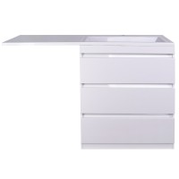 Тумба под раковину Style Line El Fante Даллас 130, Люкс Plus, 130 см, напольная, белая, СС-00000558