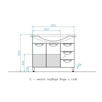 Тумба под раковину Style Line Жасмин 100 ЛС-00000585, 100 см, напольная, белая