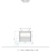 Тумба Style Line Монако Plus, 60 см подвесная, осина/белый лакобель, ЛС-00000632