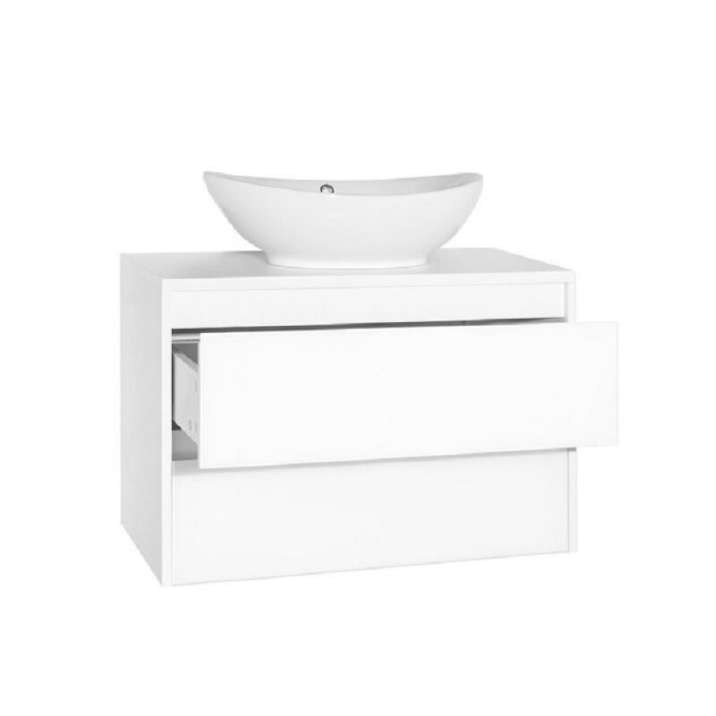 Тумба Style Line Монако ЛС-00000634 Plus, 80 см подвесная, осина/белый лакобель