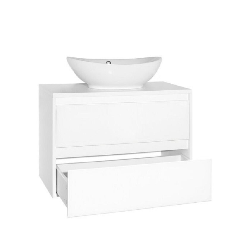 Тумба Style Line Монако ЛС-00000634 Plus, 80 см подвесная, осина/белый лакобель