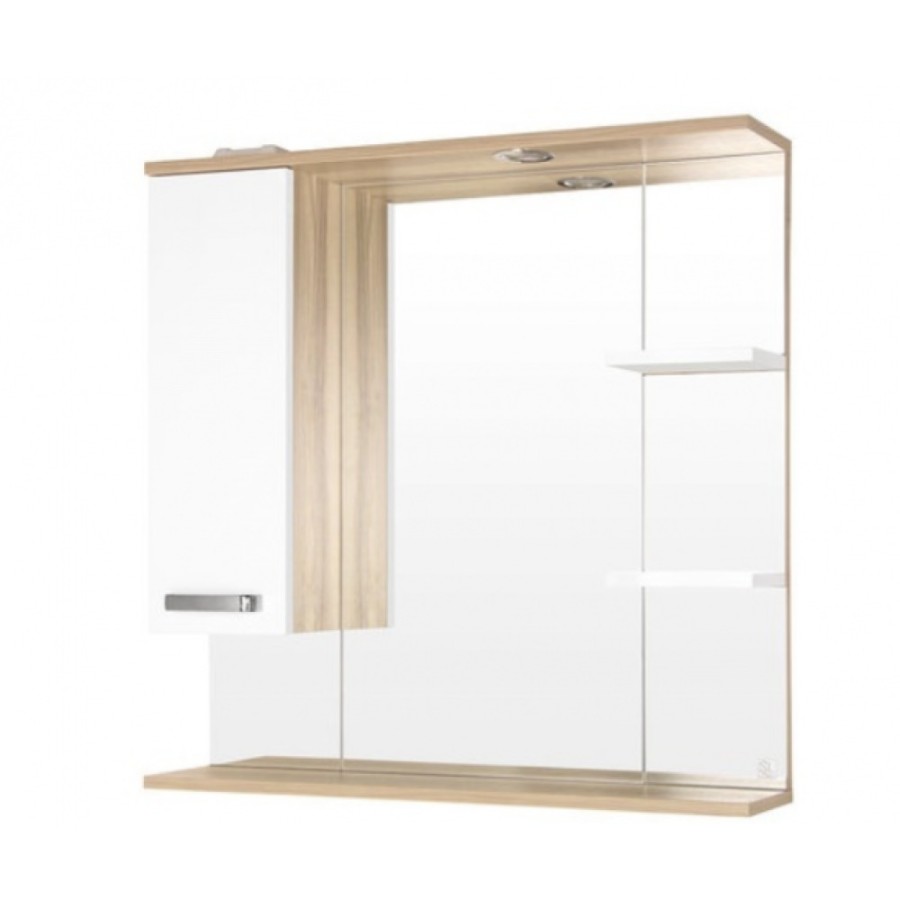 Зеркало-шкаф Style Line Ориноко 800/С ЛС-00000637, 80 см, подвесное, белое/ориноко