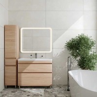 Тумба под раковину Style Line Атлантика 100 ЛС-00000682 Люкс Plus, 100 см, напольная, ясень перламутр