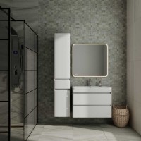 Тумба под раковину Style Line Атлантика СС-00000691 Люкс Plus, 80 см, подвесная, белая, антискрейч