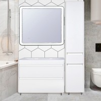 Тумба под раковину Style Line Атлантика Люкс Plus, 100 см, напольная, антискрейч, белая, СС-00000692