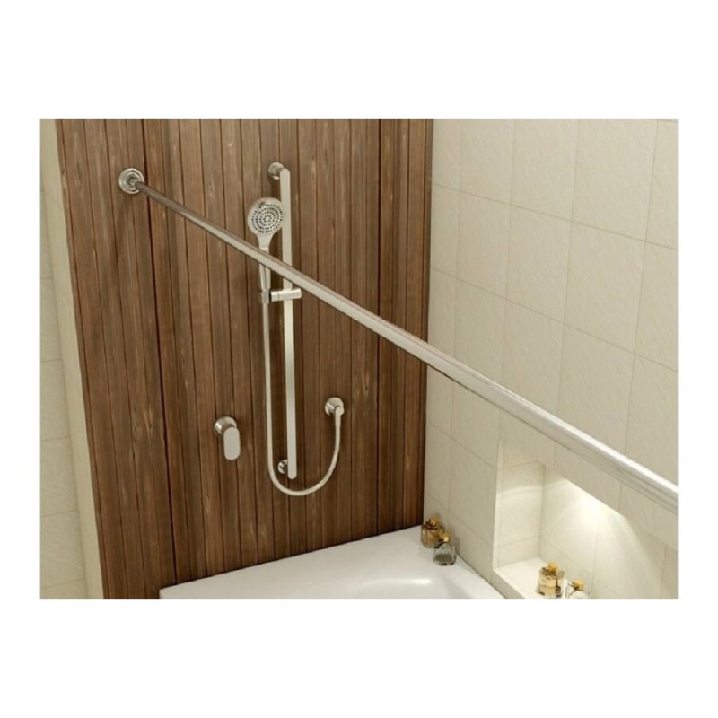 Карниз для ванной Relisan Тринити 170 см, прямой, цвет хром, Гл000009018