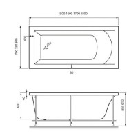 Ванна акриловая Vayer Savero 160 х 70 см