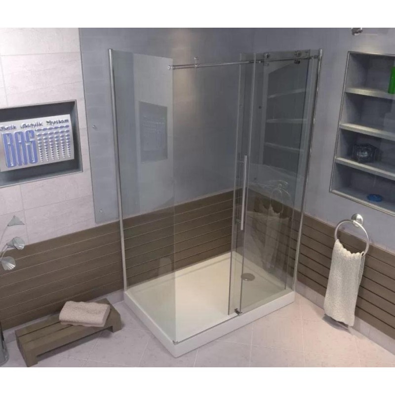 Душевой уголок Good Door Puerta Г-об. KS-624, ПУ00001, 120 х 80 см, стекло прозрачное, профиль хром