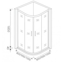 Душевое ограждение Good Door Latte R-80-C-WE, 80 х 80 см, стекло прозрачное, белый, ЛА00001