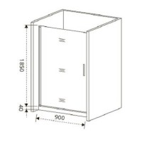 Душевая дверь в нишу Good Door Fantasy DR-90-F-CH, 90 х 185 см, стекло прозрачное с зеркальным рисунком, хром, ФА00001