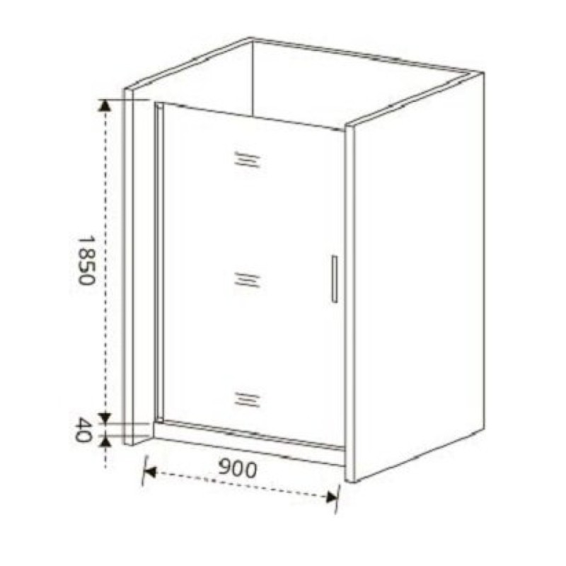 Душевая дверь в нишу Good Door Fantasy DR-90-F-CH, 90 х 185 см, стекло прозрачное с зеркальным рисунком, хром, ФА00001